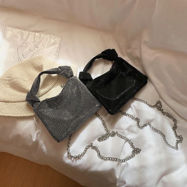 

new women crystal handbag solid bling shoulder bags ladies fashion totes bags for female casual crossbody bag zip hasp purses