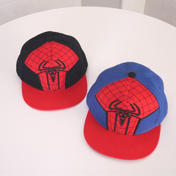 

children's cap flat hat cartoon cartoon spider-man flat hat for boys and girls hip-hop hip-hop cap apy21, Blue;gray
