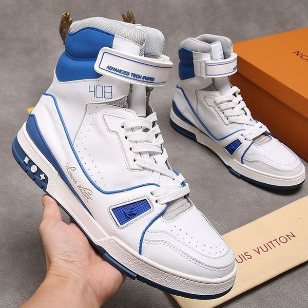 

mens shoes fashion trainers zapatos de hombre trainer sneaker mid -mens shoes casual boots luxury design vintage bottes hommes fast ship, Black