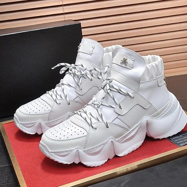 

high sneakers monster 0 .2 men 's shoes fashion lace -up comfortable sports casual shoes white breathable soft footwea, Black