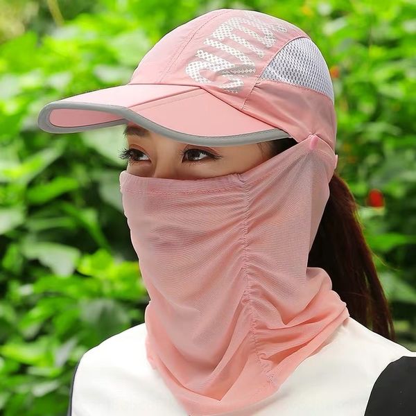 

new children' summer full sun hat children' mask face uv-proof sun hat riding mask, Blue;gray