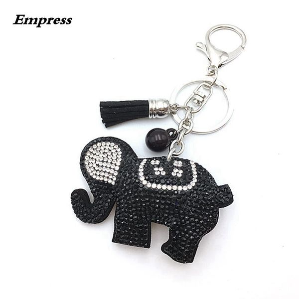 

empress 9 color rhinestone key ring jungle animal elephant key ring for women handbag charm jewelry girl accessories, Silver
