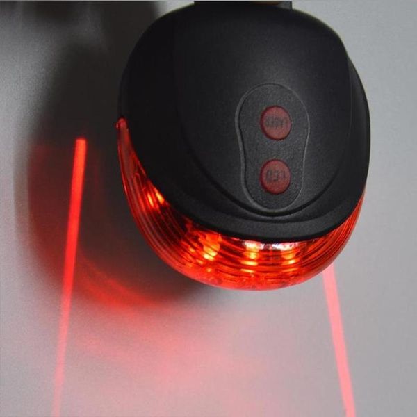 

bike lights 1pcs bicycle led tail light safety warning 5 led+ 2 laser night mountain rear lamp bycicle 2021