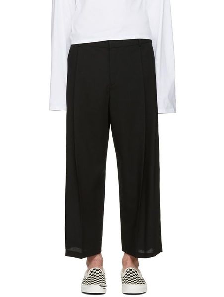 

the new men's clothing fashion loose wide-leg pants black casual draped ankle-length pants singer plus size costumes