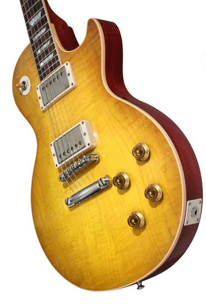 Seltene Custom-Shop-Gitarre aus massivem Ahornholz, 1958, einfarbig, VOS Lemon Burst, einteiliger Hals mit ABR 1 TUNE O MATIC BRIDGE, Custom-E-Gitarre