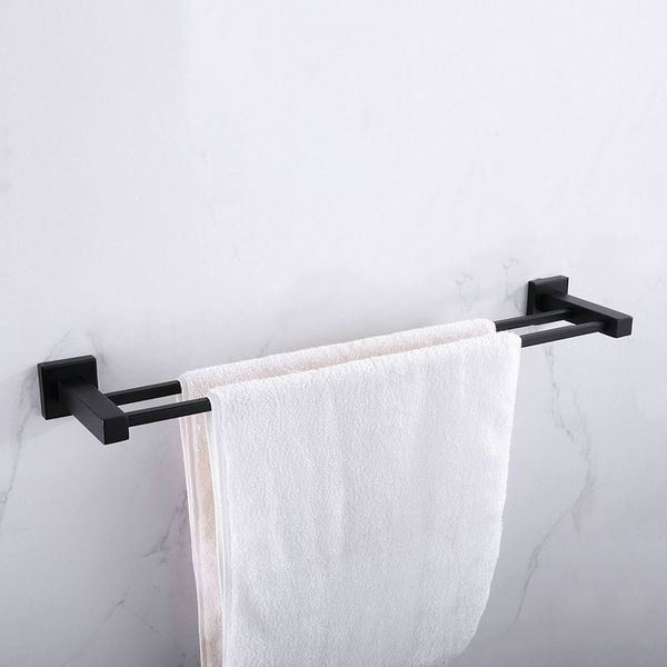 

bathroom accessories matte black square stainless steel towel rack wall mounted towel rail bar 1 bar/2 bar