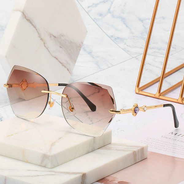 

trimmed rimless sunglasses chashma tint lenses diamond trimmed rimless alloy glasses frame colored lenses women small face yl2bx nabxk