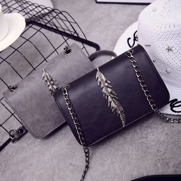 

pu yuhua, 2020 new women handbags, leaves decoration flap, fashion korean version shoulder bag, woman messenger bag
