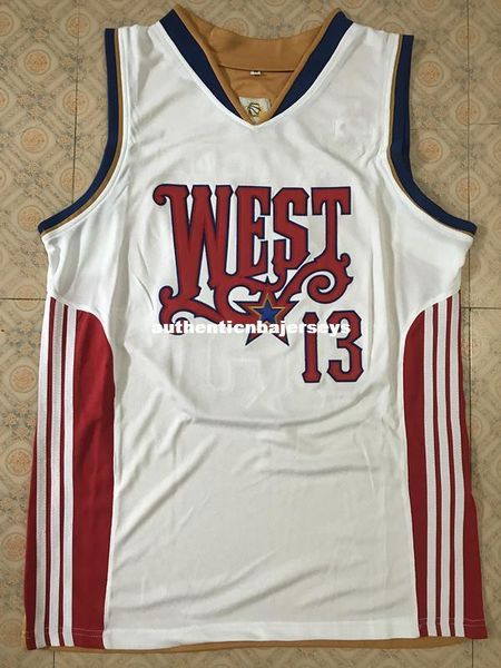 

#13 steve nash 2008 west retro basketball jersey all size stitched stitched customize any name and name xs-6xl vest jerseys n, Gray