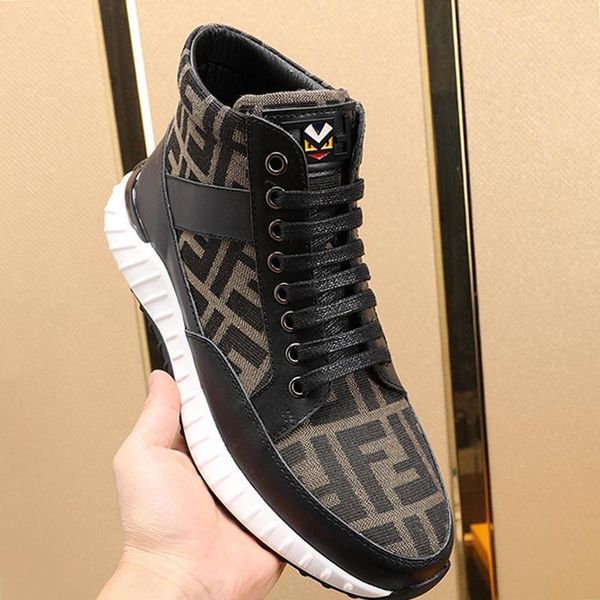 

luxury mens shoes comfortable fashion classic skateboarding casual shoes vintage high lace -up men shoes zapatillas, Black