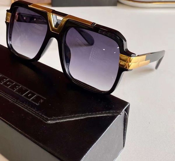 

legends 664 sunglasses black gold/grey gradient lenses 58mm men square sunglasses glasses sun shades with box, White;black