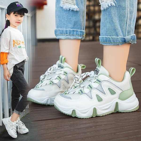 

autumn 2020 new children's sports sports girls' leisure running shoes girls' anti-skid middle and large children's trave, Black