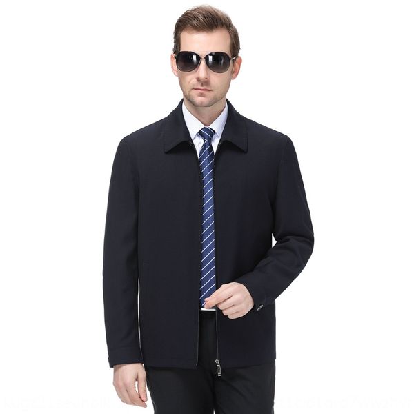 

autumn new men's lapel solid jacket jacket color coat large size men's business leisure cadre clothing, Black;brown