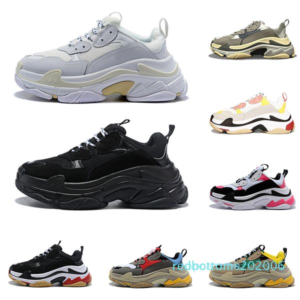 

2020 triple s designer shoes for men women platform sneakers black white gray red pink mens trainers fashion sneaker casual dad shoe at01