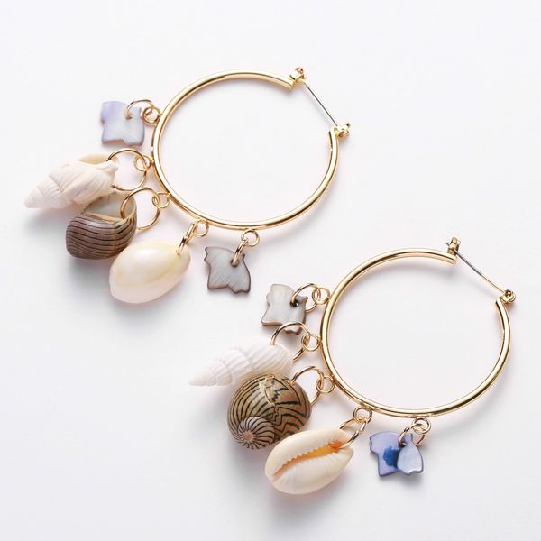 

earrings new round shell earrings women's fashion personalized creative ear accessories, Golden