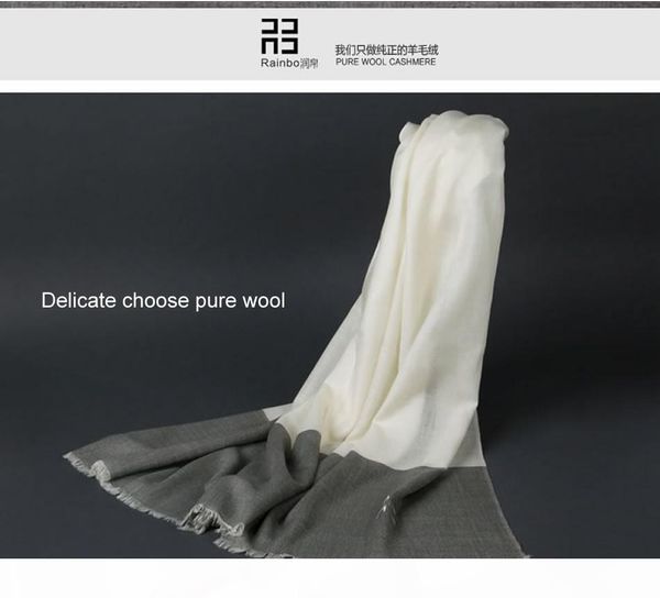 

f rainbo 2016 new style autumn and winter 100s wool scarf contrast color big pashmina fashion women general scarf, Blue;gray