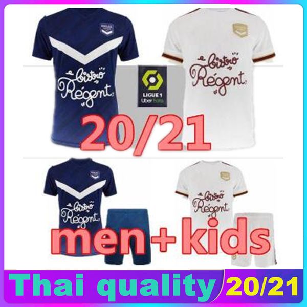 

20 21 girondins de bordeaux soccer jerseys briand maja kamano adli football shirt bordeaux 2020 2021 white maillot kids kit uniforms, Black;yellow