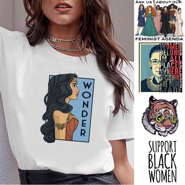 

feminist feminism girl power feminina t shirt women fashion tshirt female clothing graphic tees for femme short t shirt clothes, White