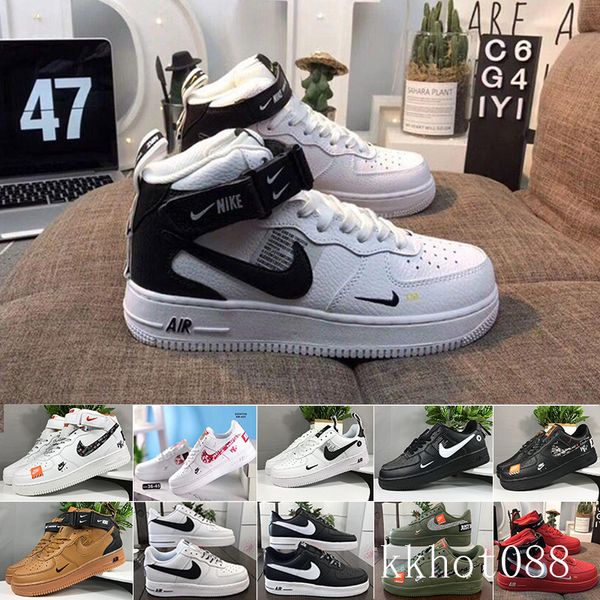 

new white x 1 low forces mca university blue mens running shoes sports fashion designer sneakers air one des chaussures shoes xk5mr, Black