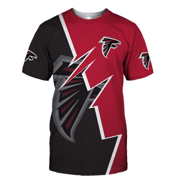 

summer fashion short-sleeve atlanta 3d printing loose t-shirt breathable falcons fitness training sweatshirt, White;black