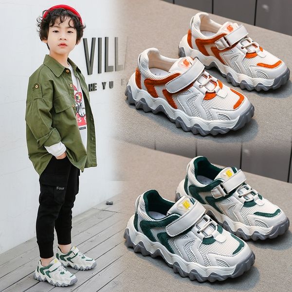 

boys' sports autumn of 2020 new sneakers children's children's running shoes girls' soft sole anti-skid casual shoes fas, Black