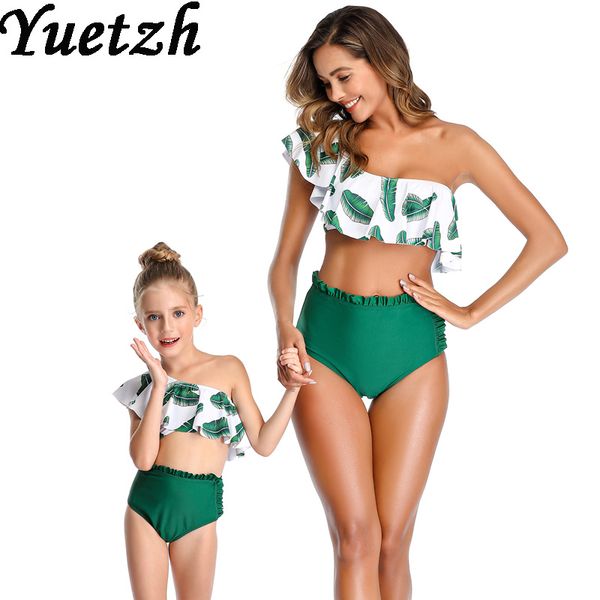 

women's swimwear 2021 girls women bikini bikinis set kids child children swimsuit family swimming swim wear bathing beachwear suit, White;black