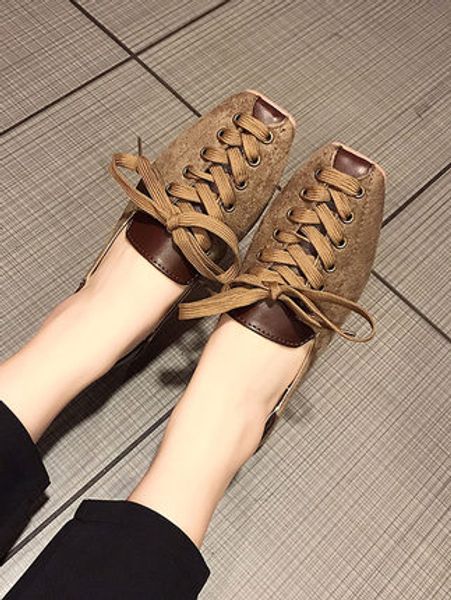 

soft bottom net red flat single shoes women 2020 new spring student laced shallow mouth autumn women's shoes, Black