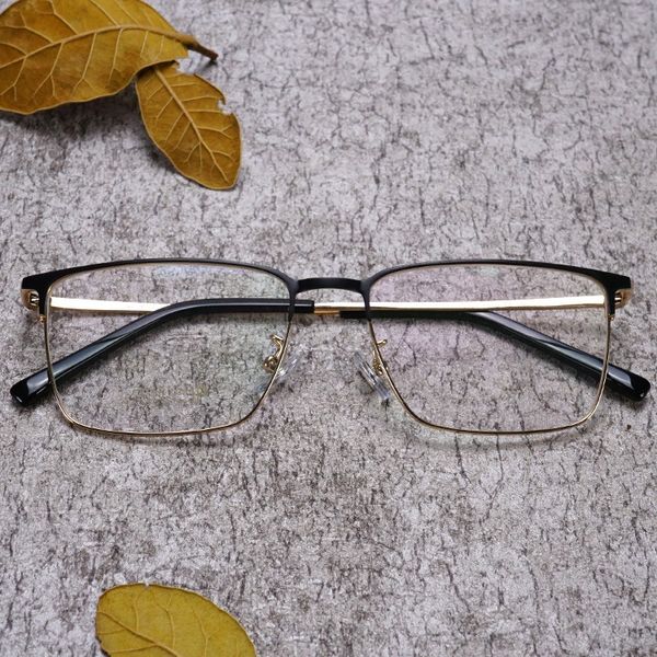 

square half titanium eyebrow ultra light square 3326 half titanium eyebrow frame ultra light business optical frame 3326, Silver