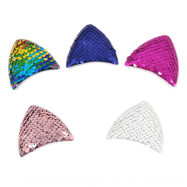 

children's head diy double-sided fish scale diy hair band accessories sequins cat ear hair band accessories, Silver