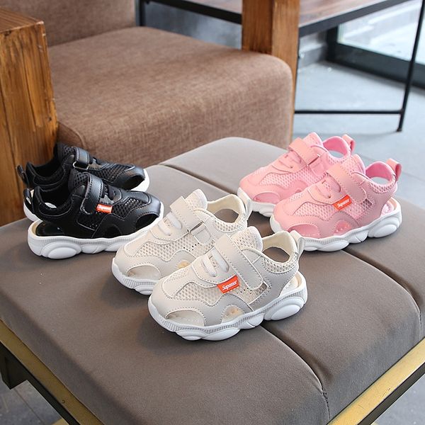 

vcxoc 2019 korean style er tong bao sandals shoes baotou bear bottom male and female children's breathable sandals middle and large chi, Black;red