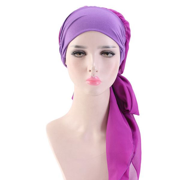 

turbans for women fashion muslim turban cap african hair wrap femme, Blue;gray