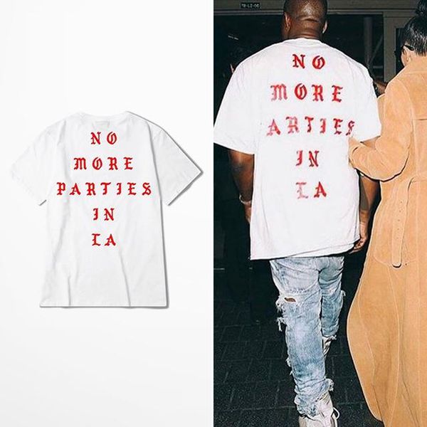 

kanye west new t shirt no more parties in la t-shirts short sleeve white tee print tshirt bhyhdx0948xx, White;black