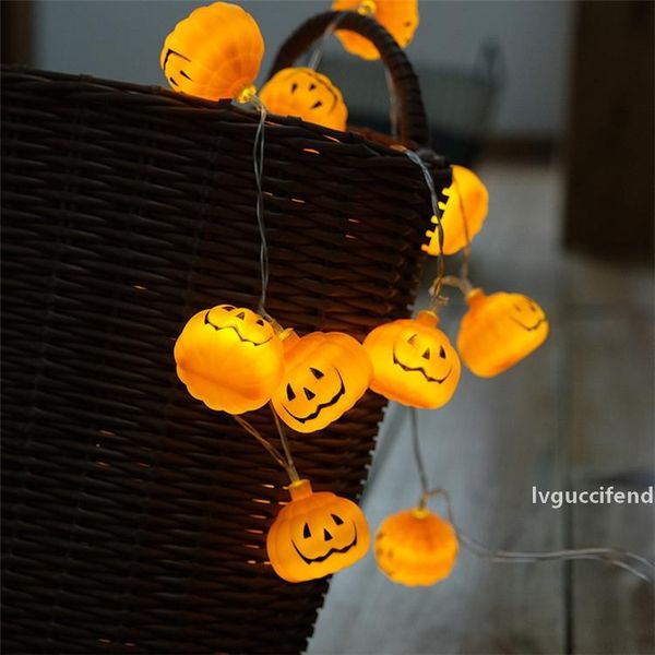 

led halloween creative light string diy pumpkin string with battery halloween decoration lamp plastic pumpkin bat ghost night light