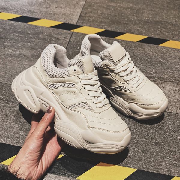 

2020 new running shoes thick bottom sports shoes spring and summer all-match big size 35-40 white zw-06