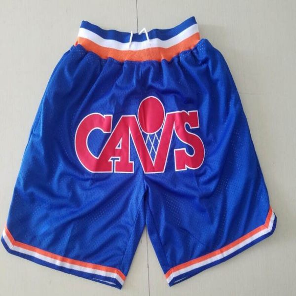 

cleveland cavaliers men just don retro hardwood classics nba embroidered pocket mesh basketball shorts, Black