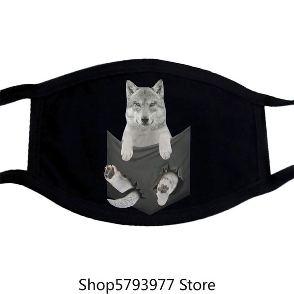 

serigala di saku klasik maschera anjing yang indah maschera hitam katun serigala di designer grxfv