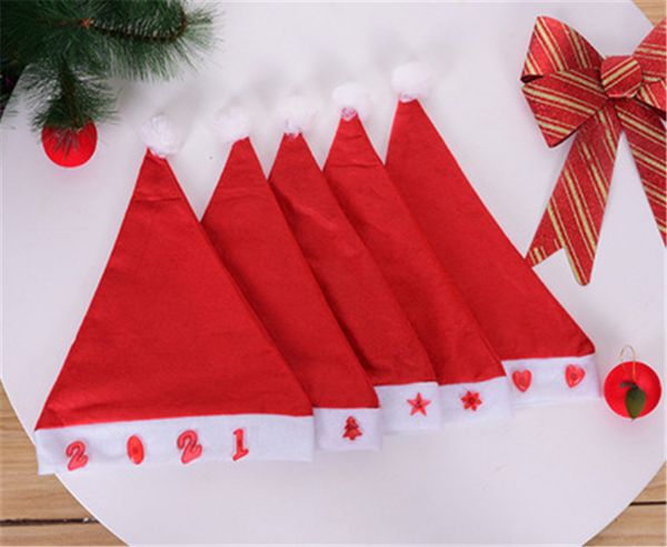 

party hats led light flash red santa claus hat ultra soft plush christmas cosplay hats christmas decoration adults christmas party hats
