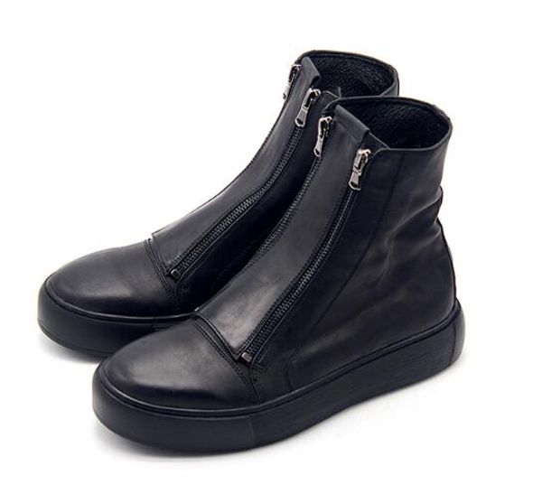 

new winter casual men ankle boots men shoes zipper fashion men's boots black classics men's