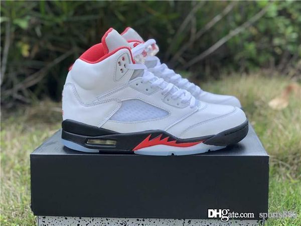 

est air authentic high og 5 fire red retro basketball shoes white black 3m reflective the last dance men sports sneakers da1911-102