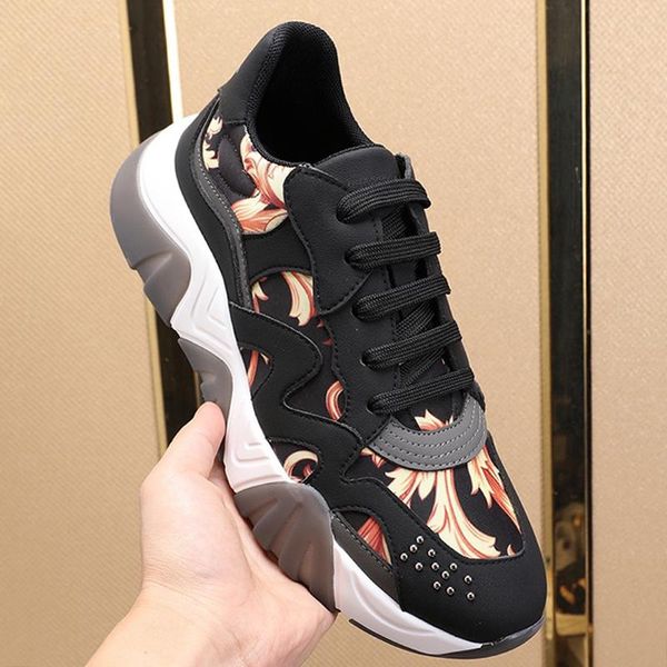 

new arrival mens shoes scarpe da uomo fashion sports sneakers lace -up low plus size casual men shoes outdoor walking soft footwears, Black