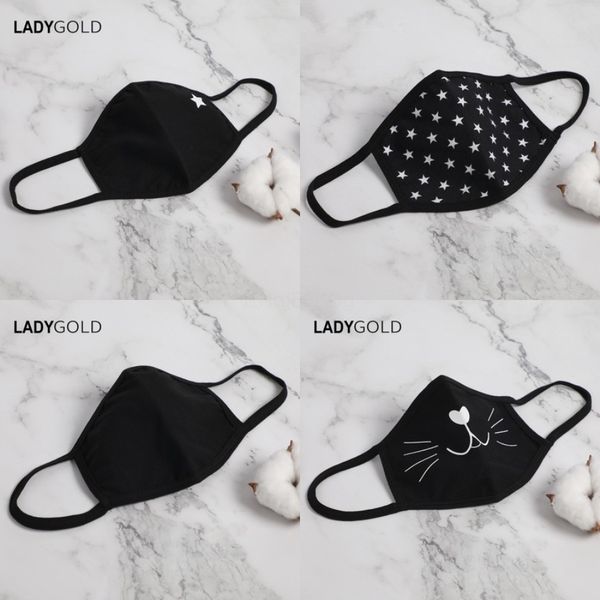 

custom logo mask diy pattern cotton protective fa masks dust cotton anti dust fa mask mout wasable clot masks protection#428, Black