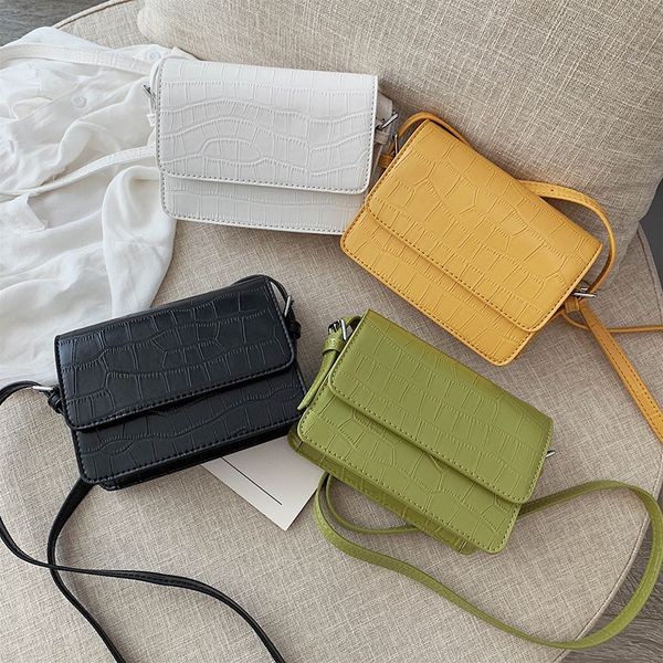 

stone pattern mini leather crossbody bags for women 2020 solid color shoulder messenger bag luxury cell phone handbags