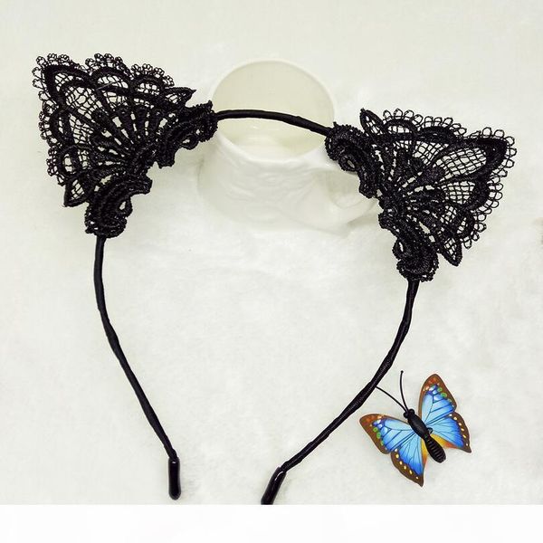 

s hollow hoop cat ear ear lace headband fashion simple headdress tg019 mix order 30 pieces a lot, Silver