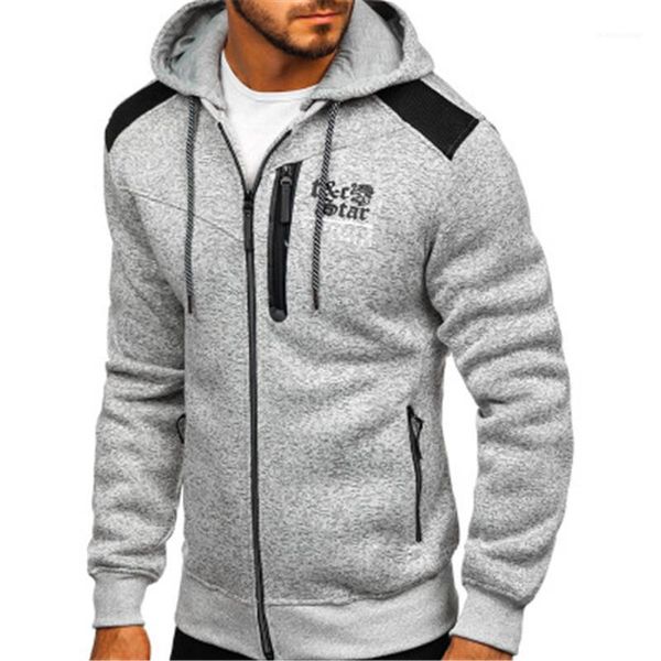 

coats men fashion slim fit hooded men solid casual zipper letter print sweatshirts spring printed removable hoodies, Black