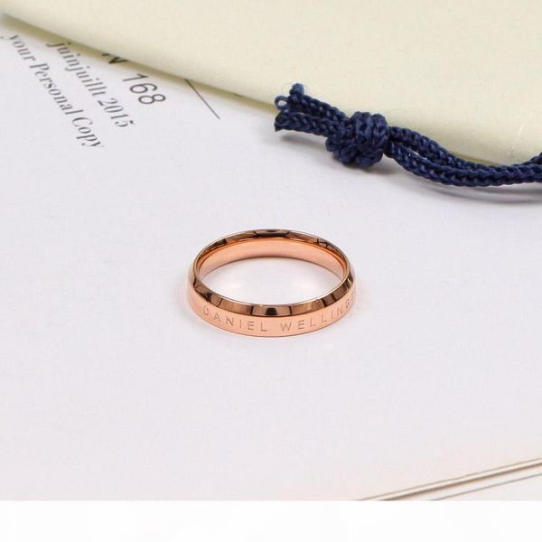 

dw letter titanium steel ring men and women ring accessories fashion rings, Silver