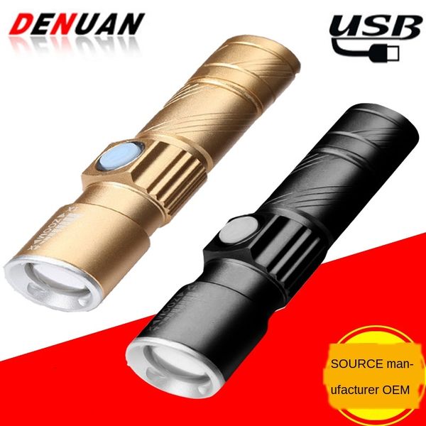 

telescopic focusing ing head flash aluminum alloy strong light led outdoor fishing headlight home usb rechargeable flashlight