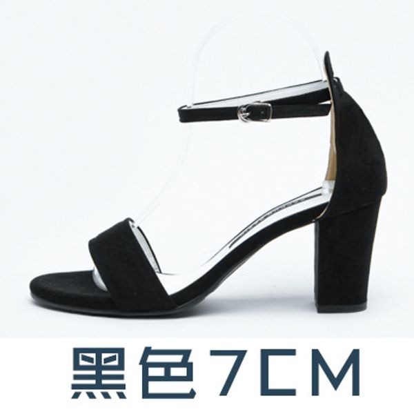 

2020 beige black gladiator sandals summer office high heels shoes woman buckle strap pumps casual women shoes plus size 34-40
