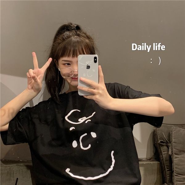 

2020 women's new t-shirt korean style loose white short-sleeved t-shirt ins trendy online red all-match for students