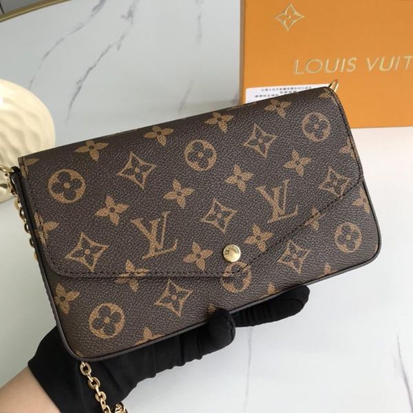 

drop ship simple style womens leather chain crossbody bag card holder wallet purses clutches handbag luxury designer lady shoulder bags