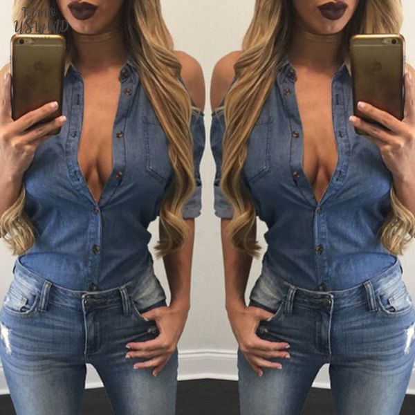 

uk fashion women clothes t shirts jean denim long sleeve shirt t shirts cool clothing, White